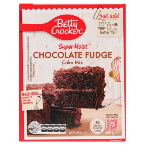 Betty Crocker Chocolate Fudge Cake Mix 450g | Auckland Grocery Delivery Get Betty Crocker Chocolate Fudge Cake Mix 450g delivered to your doorstep by your local Auckland grocery delivery. Shop Paddock To Pantry. Convenient online food shopping in NZ | Grocery Delivery Auckland | Grocery Delivery Nationwide | Fruit Baskets NZ | Online Food Shopping NZ 