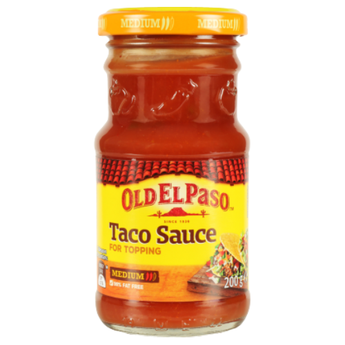 Old El Paso Medium Taco Sauce For Topping 200g | Auckland Grocery Delivery Get Old El Paso Medium Taco Sauce For Topping 200g delivered to your doorstep by your local Auckland grocery delivery. Shop Paddock To Pantry. Convenient online food shopping in NZ | Grocery Delivery Auckland | Grocery Delivery Nationwide | Fruit Baskets NZ | Online Food Shopping NZ 