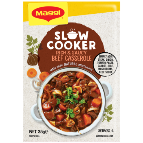 Maggi Slow Cooker Beef Rich Sauce Recipe Base Sachet 35g | Auckland Grocery Delivery Get Maggi Slow Cooker Beef Rich Sauce Recipe Base Sachet 35g delivered to your doorstep by your local Auckland grocery delivery. Shop Paddock To Pantry. Convenient online food shopping in NZ | Grocery Delivery Auckland | Grocery Delivery Nationwide | Fruit Baskets NZ | Online Food Shopping NZ 