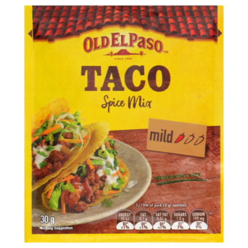 Old El Paso Taco Spice Mix 30g | Auckland Grocery Delivery Get Old El Paso Taco Spice Mix 30g delivered to your doorstep by your local Auckland grocery delivery. Shop Paddock To Pantry. Convenient online food shopping in NZ | Grocery Delivery Auckland | Grocery Delivery Nationwide | Fruit Baskets NZ | Online Food Shopping NZ 