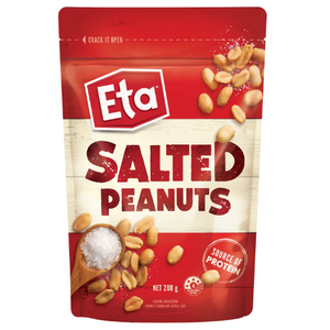Eta Salted Peanuts 200g | Auckland Grocery Delivery Get Eta Salted Peanuts 200g delivered to your doorstep by your local Auckland grocery delivery. Shop Paddock To Pantry. Convenient online food shopping in NZ | Grocery Delivery Auckland | Grocery Delivery Nationwide | Fruit Baskets NZ | Online Food Shopping NZ 