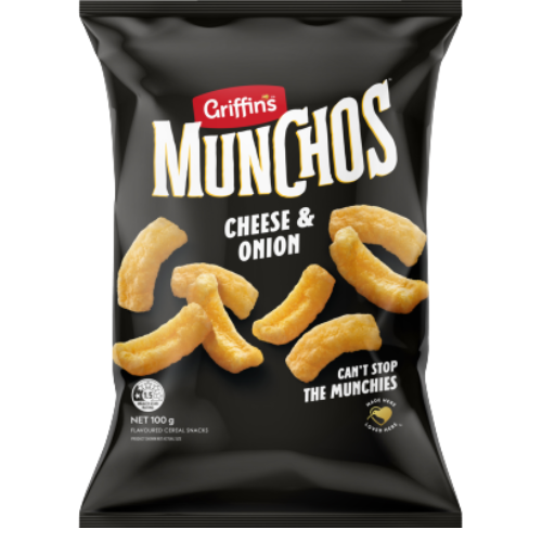Griffin's Munchos Cheese & Onion Cereal Snacks 100g | Auckland Grocery Delivery Get Griffin's Munchos Cheese & Onion Cereal Snacks 100g delivered to your doorstep by your local Auckland grocery delivery. Shop Paddock To Pantry. Convenient online food shopping in NZ | Grocery Delivery Auckland | Grocery Delivery Nationwide | Fruit Baskets NZ | Online Food Shopping NZ 