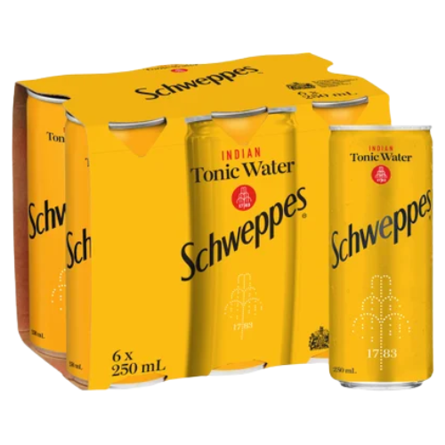 Schweppes Indian Tonic Water Cans 6 x 250ml | Auckland Grocery Delivery Get Schweppes Indian Tonic Water Cans 6 x 250ml delivered to your doorstep by your local Auckland grocery delivery. Shop Paddock To Pantry. Convenient online food shopping in NZ | Grocery Delivery Auckland | Grocery Delivery Nationwide | Fruit Baskets NZ | Online Food Shopping NZ 