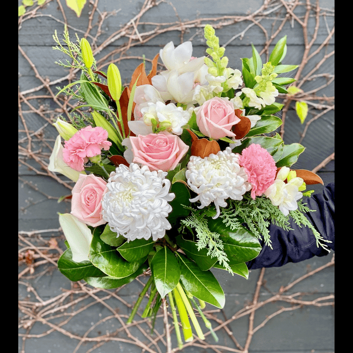 Pretty & Pastel Flower Bouquet | Auckland Grocery Delivery Get Pretty & Pastel Flower Bouquet delivered to your doorstep by your local Auckland grocery delivery. Shop Paddock To Pantry. Convenient online food shopping in NZ | Grocery Delivery Auckland | Grocery Delivery Nationwide | Fruit Baskets NZ | Online Food Shopping NZ This pretty pastel Bouquet are the perfect Birthday Flowers, Thank-you flowers or Just-Because Flowers. Flower Delivery Auckland 7 days a week. 