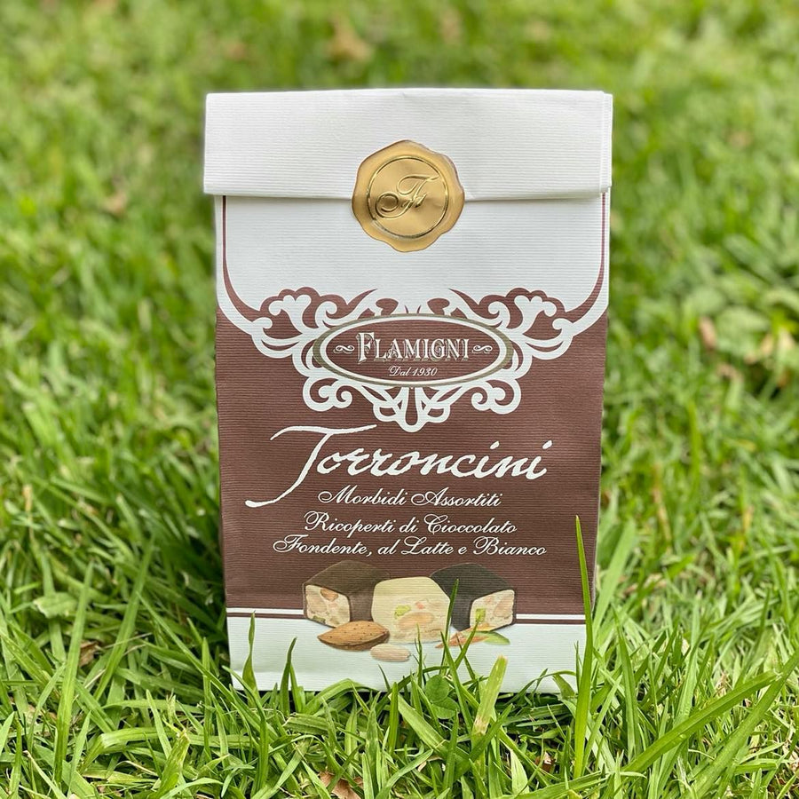 Flamigni Assorted Torroncini Bag | Auckland Grocery Delivery Get Flamigni Assorted Torroncini Bag delivered to your doorstep by your local Auckland grocery delivery. Shop Paddock To Pantry. Convenient online food shopping in NZ | Grocery Delivery Auckland | Grocery Delivery Nationwide | Fruit Baskets NZ | Online Food Shopping NZ Stocking stuffers don't get much more delicious than decadent Italian Nougat! Get your Nougat, Christmas Gifts, Gift Baskets, Corporate Gifts, Beer & Wine delivered 7 days in Auckla
