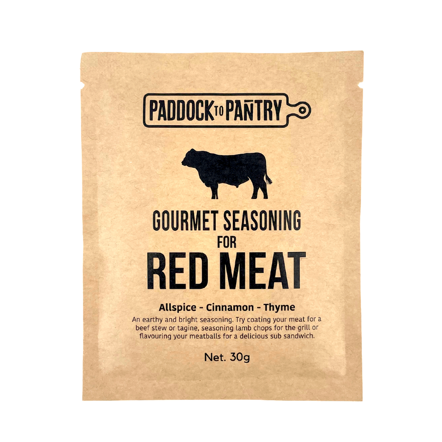 Paddock to Pantry Gourmet Seasoning - Red Meat | Auckland Grocery Delivery Get Paddock to Pantry Gourmet Seasoning - Red Meat delivered to your doorstep by your local Auckland grocery delivery. Shop Paddock To Pantry. Convenient online food shopping in NZ | Grocery Delivery Auckland | Grocery Delivery Nationwide | Fruit Baskets NZ | Online Food Shopping NZ A blend of salt, herbs, spices & flavour specially formulated to enhance the flavour of Red Meat. Perfect addition to your Grocery Delivery Auckland or N