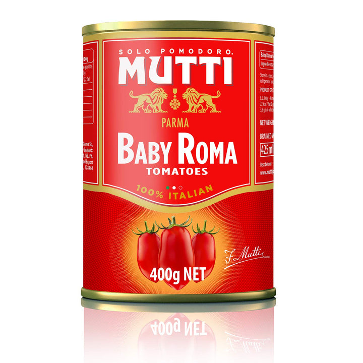 Mutti Baby Roma Tomatoes | Auckland Grocery Delivery Get Mutti Baby Roma Tomatoes delivered to your doorstep by your local Auckland grocery delivery. Shop Paddock To Pantry. Convenient online food shopping in NZ | Grocery Delivery Auckland | Grocery Delivery Nationwide | Fruit Baskets NZ | Online Food Shopping NZ Canned Tomatoes available for delivery to your doorstep with Paddock To Pantry’s Nationwide Grocery Delivery. Online shopping made easy in NZ.