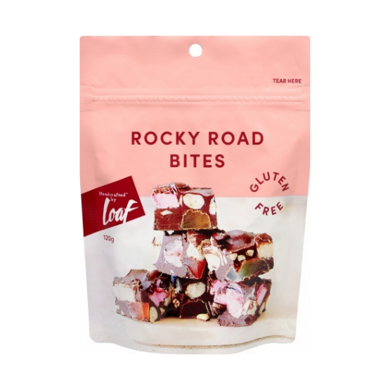Loaf Gluten Free Rocky Road Bites 120g | Auckland Grocery Delivery Get Loaf Gluten Free Rocky Road Bites 120g delivered to your doorstep by your local Auckland grocery delivery. Shop Paddock To Pantry. Convenient online food shopping in NZ | Grocery Delivery Auckland | Grocery Delivery Nationwide | Fruit Baskets NZ | Online Food Shopping NZ Delicious Rocky Road Bites Made in NZ by Loaf. These melt in your mouth treats are suitable for those on a Gluten Free diet. Paddock To Pantry delivers groceries and gif