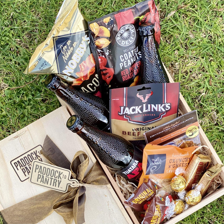 Beer Snacks Gift Basket | Auckland Grocery Delivery Get Beer Snacks Gift Basket delivered to your doorstep by your local Auckland grocery delivery. Shop Paddock To Pantry. Convenient online food shopping in NZ | Grocery Delivery Auckland | Grocery Delivery Nationwide | Fruit Baskets NZ | Online Food Shopping NZ The perfect Gift For Him doesn't exis.. Oh wait. Yes it does! Beer, sweets, snacks is the perfect birthday gift, thank-you gift, or just-because gift.