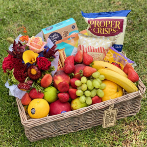 A Delightful Day Fruit Basket - Gluten Free | Auckland Grocery Delivery Get A Delightful Day Fruit Basket - Gluten Free delivered to your doorstep by your local Auckland grocery delivery. Shop Paddock To Pantry. Convenient online food shopping in NZ | Grocery Delivery Auckland | Grocery Delivery Nationwide | Fruit Baskets NZ | Online Food Shopping NZ Get a gift basket that's suitable for those that are Gluten Free. This fruit basket is filled with seasonal fruit, fresh flowers and Gluten Free treats.