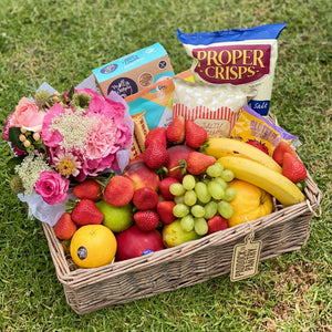 A Delightful Day Fruit Basket - Gluten Free | Auckland Grocery Delivery Get A Delightful Day Fruit Basket - Gluten Free delivered to your doorstep by your local Auckland grocery delivery. Shop Paddock To Pantry. Convenient online food shopping in NZ | Grocery Delivery Auckland | Grocery Delivery Nationwide | Fruit Baskets NZ | Online Food Shopping NZ Get a gift basket that's suitable for those that are Gluten Free. This fruit basket is filled with seasonal fruit, fresh flowers and Gluten Free treats.
