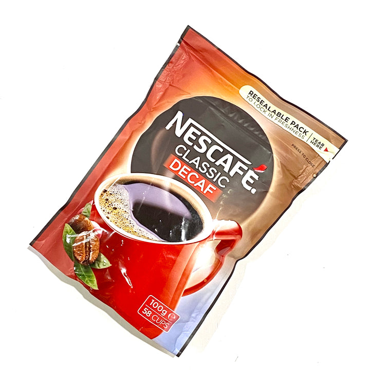 Nescafe Classic Decaf 100gm | Auckland Grocery Delivery Get Nescafe Classic Decaf 100gm delivered to your doorstep by your local Auckland grocery delivery. Shop Paddock To Pantry. Convenient online food shopping in NZ | Grocery Delivery Auckland | Grocery Delivery Nationwide | Fruit Baskets NZ | Online Food Shopping NZ NESCAFÉ Decaf is made from 100% natural coffee beans - no additives or preservatives. High quality coffee beans, slow-roasted and ground! NZ Delivery