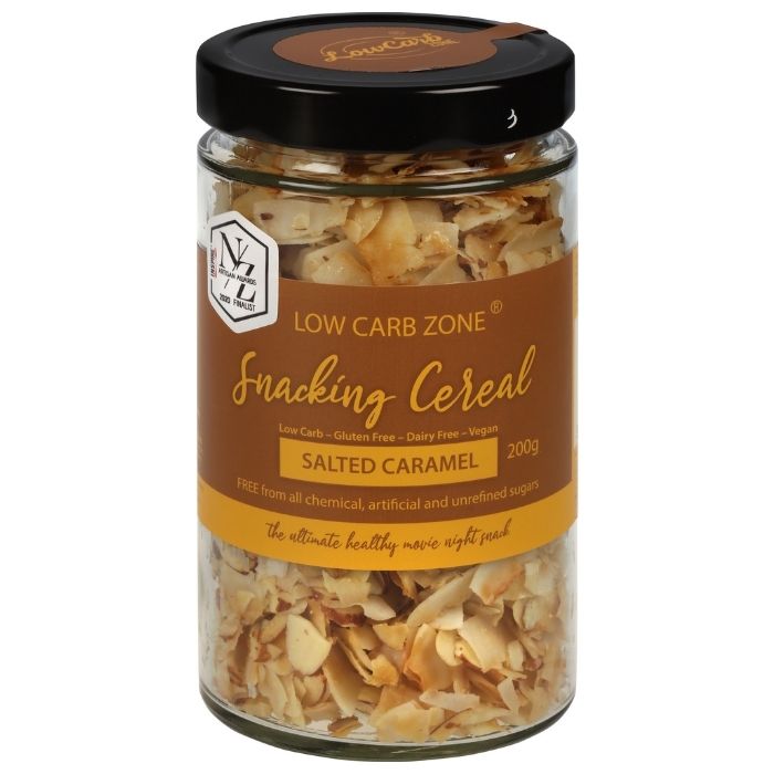 Low Carb Zone Snacking Cereal - Salted Caramel | Auckland Grocery Delivery Get Low Carb Zone Snacking Cereal - Salted Caramel delivered to your doorstep by your local Auckland grocery delivery. Shop Paddock To Pantry. Convenient online food shopping in NZ | Grocery Delivery Auckland | Grocery Delivery Nationwide | Fruit Baskets NZ | Online Food Shopping NZ This Salted Caramel snack is one that you'll try once and become an essential on your weekly shop. Perfect for Breakfast with yoghurt, or as a snack thro