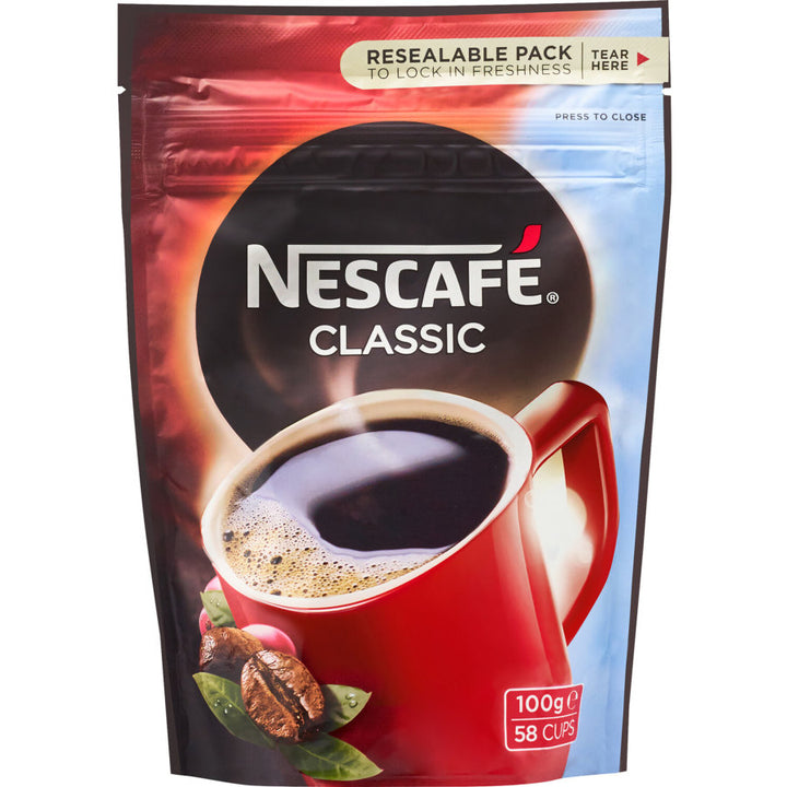 Nescafe Classic 100g | Auckland Grocery Delivery Get Nescafe Classic 100g delivered to your doorstep by your local Auckland grocery delivery. Shop Paddock To Pantry. Convenient online food shopping in NZ | Grocery Delivery Auckland | Grocery Delivery Nationwide | Fruit Baskets NZ | Online Food Shopping NZ 