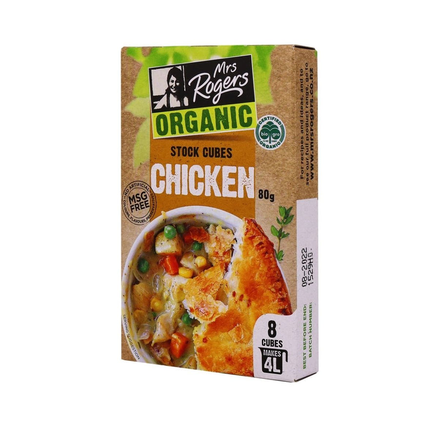 Mrs Rogers Organic Chicken Stock Cubes | Auckland Grocery Delivery Get Mrs Rogers Organic Chicken Stock Cubes delivered to your doorstep by your local Auckland grocery delivery. Shop Paddock To Pantry. Convenient online food shopping in NZ | Grocery Delivery Auckland | Grocery Delivery Nationwide | Fruit Baskets NZ | Online Food Shopping NZ Grocery delivery 7 days in Auckland & overnight NZ wide. Get free grocery delivery when you spend over $125. Paddock To Pantry delivers groceries, fruit baskets, gift ba