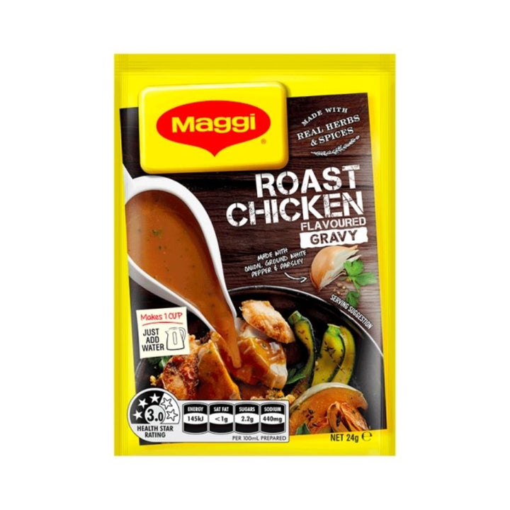 Maggi Roast Chicken Gravy 24g | Auckland Grocery Delivery Get Maggi Roast Chicken Gravy 24g delivered to your doorstep by your local Auckland grocery delivery. Shop Paddock To Pantry. Convenient online food shopping in NZ | Grocery Delivery Auckland | Grocery Delivery Nationwide | Fruit Baskets NZ | Online Food Shopping NZ 