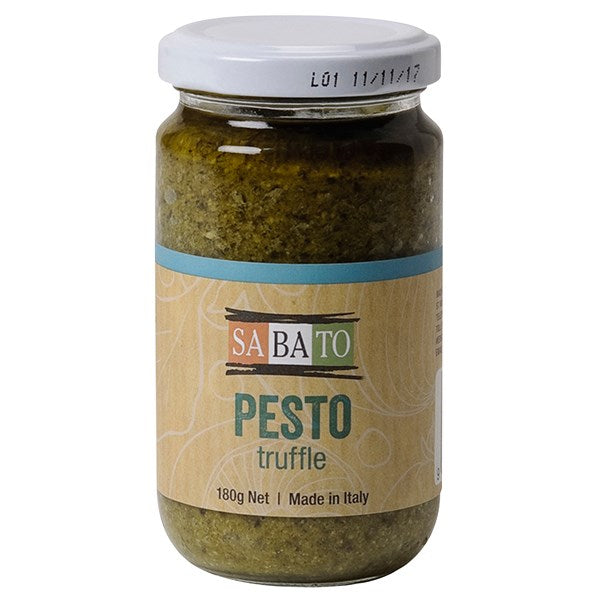 Sabato Truffle Pesto | Auckland Grocery Delivery Get Sabato Truffle Pesto delivered to your doorstep by your local Auckland grocery delivery. Shop Paddock To Pantry. Convenient online food shopping in NZ | Grocery Delivery Auckland | Grocery Delivery Nationwide | Fruit Baskets NZ | Online Food Shopping NZ This punchy pesto is packed with all the right flavours, toss this with pasta for an easy peasy meal! Get this delivered nationwide for free - orders over $125