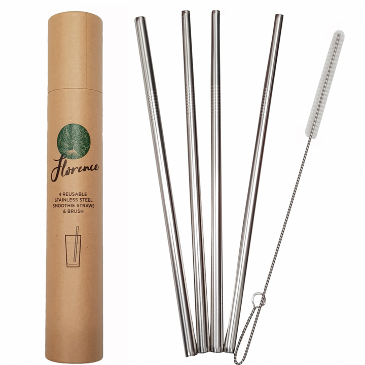 Florence 4 Reusable Straws & Brush | Auckland Grocery Delivery Get Florence 4 Reusable Straws & Brush delivered to your doorstep by your local Auckland grocery delivery. Shop Paddock To Pantry. Convenient online food shopping in NZ | Grocery Delivery Auckland | Grocery Delivery Nationwide | Fruit Baskets NZ | Online Food Shopping NZ This Set of 4 Florence Reusable Stainless Steel Straws with Cleaning Brush makes the perfect, eco-friendly alternative to the plastic one time use straws which leave our planet 