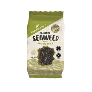 Ceres Organics Seaweed Snack - Original | Auckland Grocery Delivery Get Ceres Organics Seaweed Snack - Original delivered to your doorstep by your local Auckland grocery delivery. Shop Paddock To Pantry. Convenient online food shopping in NZ | Grocery Delivery Auckland | Grocery Delivery Nationwide | Fruit Baskets NZ | Online Food Shopping NZ Made with top quality certified organic ingredients this Nori Seaweed is an ideal on-the-go snack with a spicy hit. Good source of iodine, vegan, sugar free, no MSG or