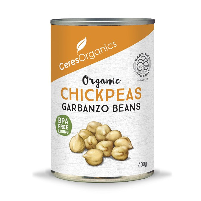 Ceres Organics Chickpeas 400g | Auckland Grocery Delivery Get Ceres Organics Chickpeas 400g delivered to your doorstep by your local Auckland grocery delivery. Shop Paddock To Pantry. Convenient online food shopping in NZ | Grocery Delivery Auckland | Grocery Delivery Nationwide | Fruit Baskets NZ | Online Food Shopping NZ Discover the wholesome and versatile Ceres Organic Chick Peas. This 400g can contains premium quality chickpeas sourced from organic farms