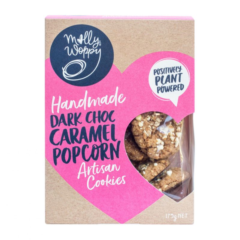 Molly Woppy Dark Choc caramel Popcorn Cookie | Auckland Grocery Delivery Get Molly Woppy Dark Choc caramel Popcorn Cookie delivered to your doorstep by your local Auckland grocery delivery. Shop Paddock To Pantry. Convenient online food shopping in NZ | Grocery Delivery Auckland | Grocery Delivery Nationwide | Fruit Baskets NZ | Online Food Shopping NZ Handmade Vegan & Dairy-Free Dark Chocolate Caramel Popcorn Artisan Cookies are a decadent treat. Get them delivered today NZ wide in your Grocery Delivery.