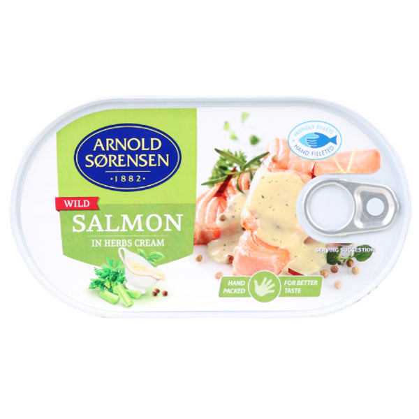 Arnold Sorensen Salmon in Herbs Cream | Auckland Grocery Delivery Get Arnold Sorensen Salmon in Herbs Cream delivered to your doorstep by your local Auckland grocery delivery. Shop Paddock To Pantry. Convenient online food shopping in NZ | Grocery Delivery Auckland | Grocery Delivery Nationwide | Fruit Baskets NZ | Online Food Shopping NZ Get canned wild Salmon and other groceries delivered to your door 7 days in Auckland or delivery to NZ Metro areas overnight. Get Free Delivery on all orders over $125. Pa