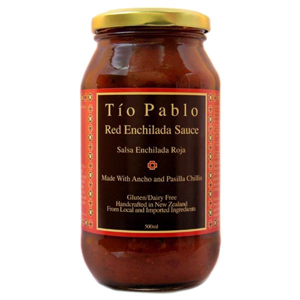 Tio Pablo Red Enchilada Sauce | Auckland Grocery Delivery Get Tio Pablo Red Enchilada Sauce delivered to your doorstep by your local Auckland grocery delivery. Shop Paddock To Pantry. Convenient online food shopping in NZ | Grocery Delivery Auckland | Grocery Delivery Nationwide | Fruit Baskets NZ | Online Food Shopping NZ Red Enchilada Sauce - 500ml delivered to your doorstep with Auckland grocery delivery from Paddock To Pantry. Convenient online food shopping in NZ